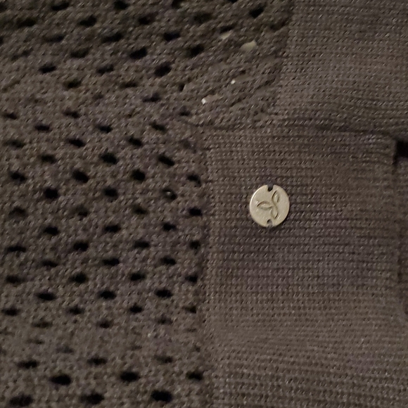 Prana women's M black scoop knit punch hole Sweater shirt. - Picture 3 of 9